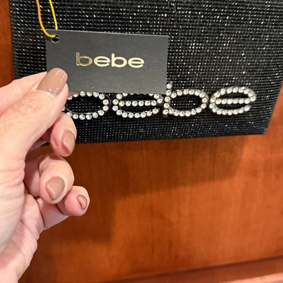 Bebe Black Sparkle Evening Bag - Picture 4 of 7
